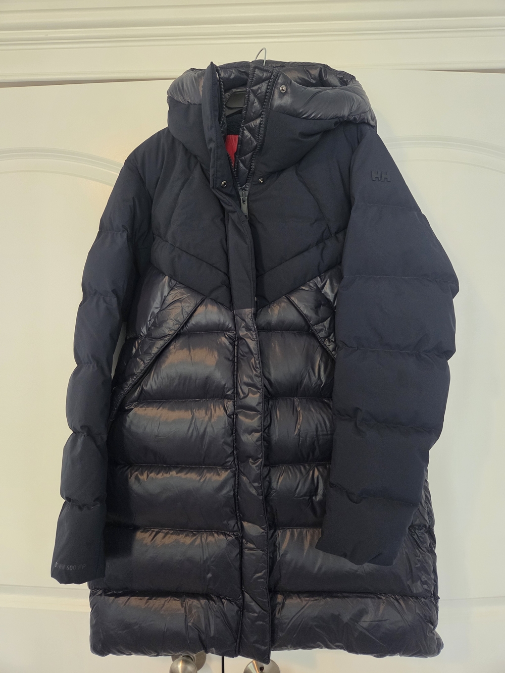 Helly Hansen Navy Quilted Hooded Long Puffer Coat